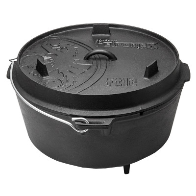 Чугунный казан Petromax FT12 с крышкой и ножками, 10 литров